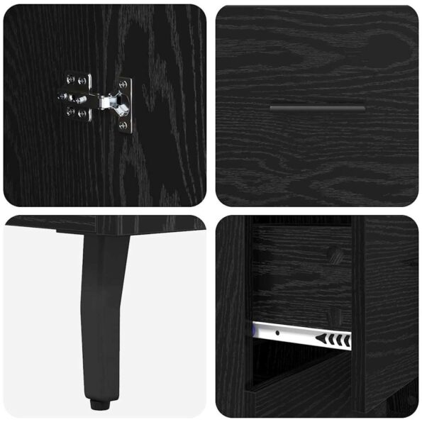 vidaXL Highboard 2 pcs Čierny dub Drevovláknitá doska a sklo – Obrázok 11