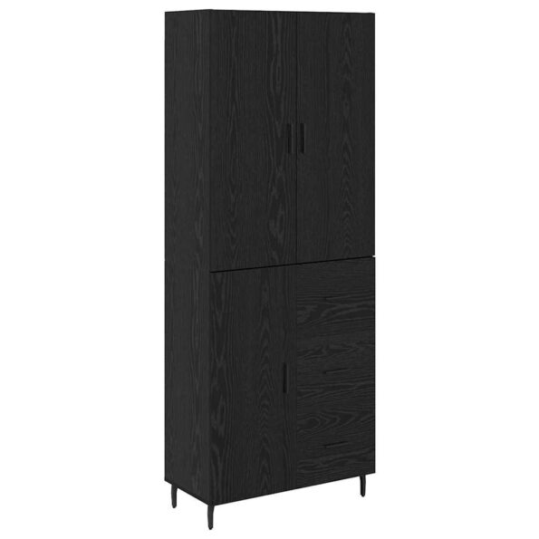 vidaXL Highboard 2 pcs Čierny dub Drevovláknitá doska a sklo – Obrázok 2
