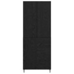 vidaXL Highboard 2 pcs Čierny dub Drevovláknitá doska a sklo – Obrázok 8