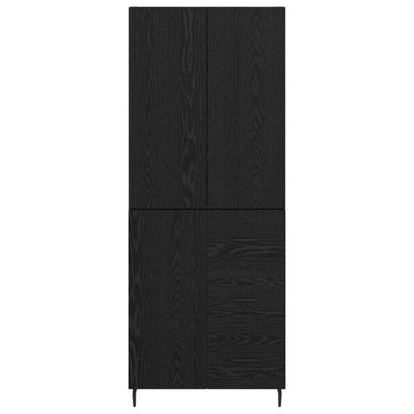 vidaXL Highboard 2 pcs Čierny dub Drevovláknitá doska a sklo – Obrázok 8