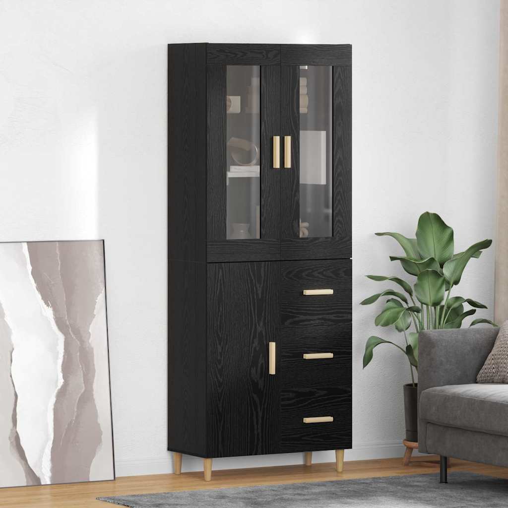 3416223_1.jpg vidaXL Highboard Čierny dub 34,5 x 34 x 180 cm Kompozitné drevo – Obrázok 1