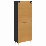 vidaXL Highboard Čierny dub 34,5 x 34 x 180 cm Kompozitné drevo – Obrázok 10