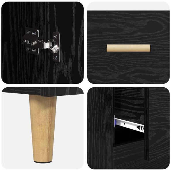 vidaXL Highboard Čierny dub 34,5 x 34 x 180 cm Kompozitné drevo – Obrázok 11