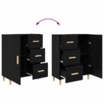 vidaXL Highboard Čierny dub 34,5 x 34 x 180 cm Kompozitné drevo – Obrázok 13