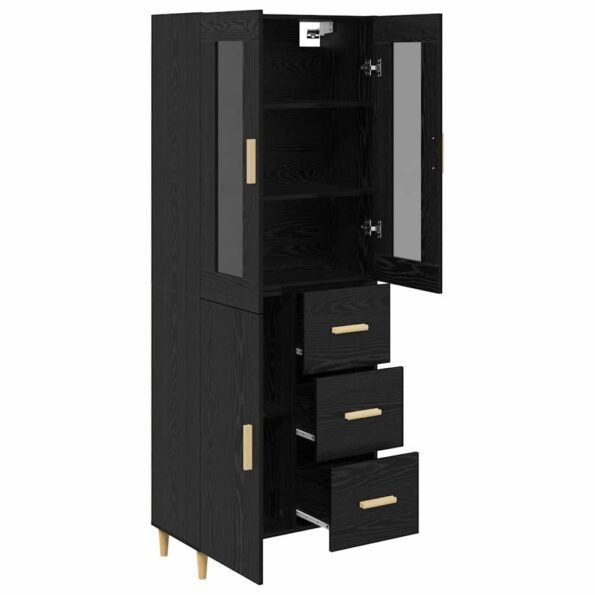 vidaXL Highboard Čierny dub 34,5 x 34 x 180 cm Kompozitné drevo – Obrázok 5