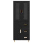 vidaXL Highboard Čierny dub 34,5 x 34 x 180 cm Kompozitné drevo – Obrázok 8