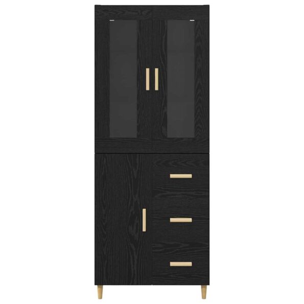vidaXL Highboard Čierny dub 34,5 x 34 x 180 cm Kompozitné drevo – Obrázok 8
