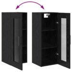 vidaXL Highboard Čierny dub 34,5 x 34 x 180 cm Kompozitné drevo – Obrázok 13