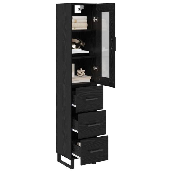 vidaXL Highboard Čierny dub 34,5 x 34 x 180 cm Kompozitné drevo – Obrázok 3