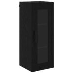 vidaXL Highboard Čierny dub 34,5 x 34 x 180 cm Kompozitné drevo – Obrázok 6
