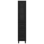 vidaXL Highboard Čierny dub 34,5 x 34 x 180 cm Kompozitné drevo – Obrázok 8