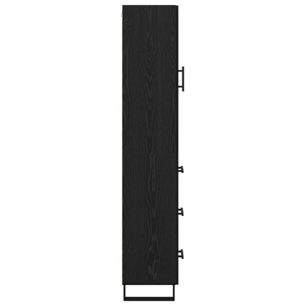 vidaXL Highboard Čierny dub 34,5 x 34 x 180 cm Kompozitné drevo – Obrázok 9