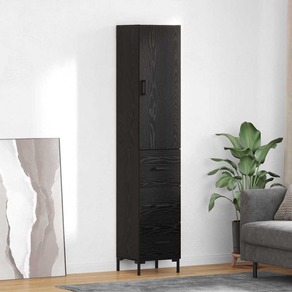 3416226_1.jpg vidaXL Highboard Čierny dub 34,5 x 34 x 180 cm Kompozitné drevo – Obrázok 1