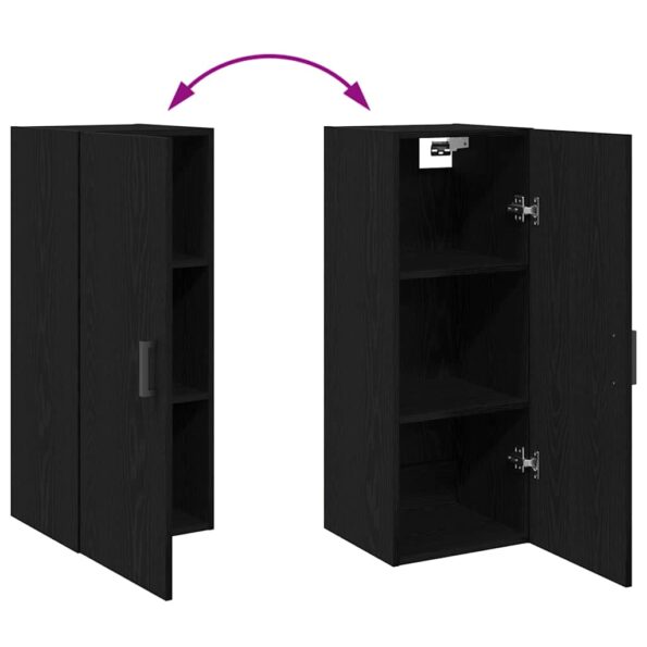 vidaXL Highboard Čierny dub 34,5 x 34 x 180 cm Kompozitné drevo – Obrázok 12