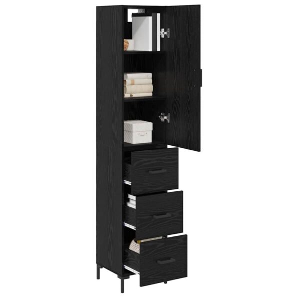 vidaXL Highboard Čierny dub 34,5 x 34 x 180 cm Kompozitné drevo – Obrázok 3