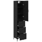 vidaXL Highboard Čierny dub 34,5 x 34 x 180 cm Kompozitné drevo – Obrázok 5