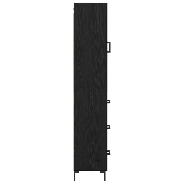 vidaXL Highboard Čierny dub 34,5 x 34 x 180 cm Kompozitné drevo – Obrázok 9