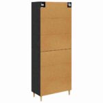 vidaXL Highboard so zásuvkou Čierny dub 69,5 x 34 x 180 cm – Obrázok 10
