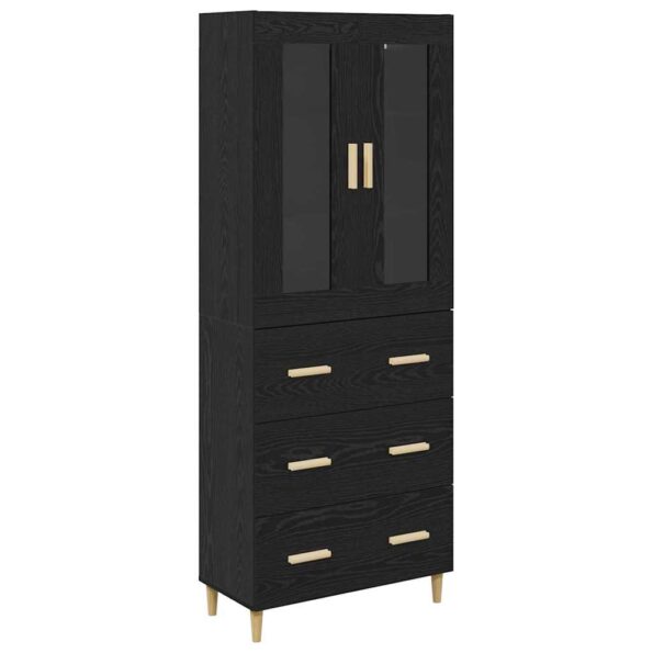 vidaXL Highboard so zásuvkou Čierny dub 69,5 x 34 x 180 cm – Obrázok 2