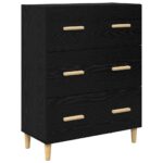 vidaXL Highboard so zásuvkou Čierny dub 69,5 x 34 x 180 cm – Obrázok 6