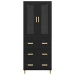 vidaXL Highboard so zásuvkou Čierny dub 69,5 x 34 x 180 cm – Obrázok 8