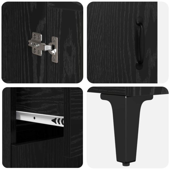 vidaXL Highboard Čierny dub 69,5 x 34 x 180 cm Kompozitné drevo – Obrázok 11