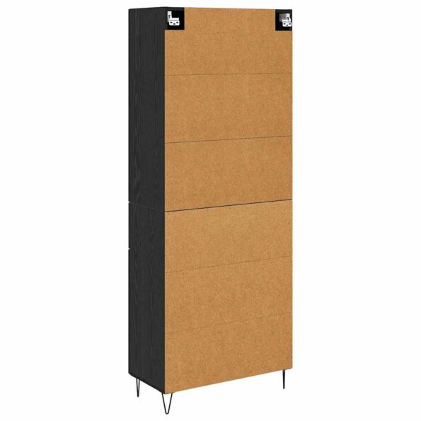 vidaXL Highboard so zásuvkou 2 pcs Čierny dub Konštrukčné drevo a sklo – Obrázok 10