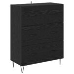 vidaXL Highboard so zásuvkou 2 pcs Čierny dub Konštrukčné drevo a sklo – Obrázok 6