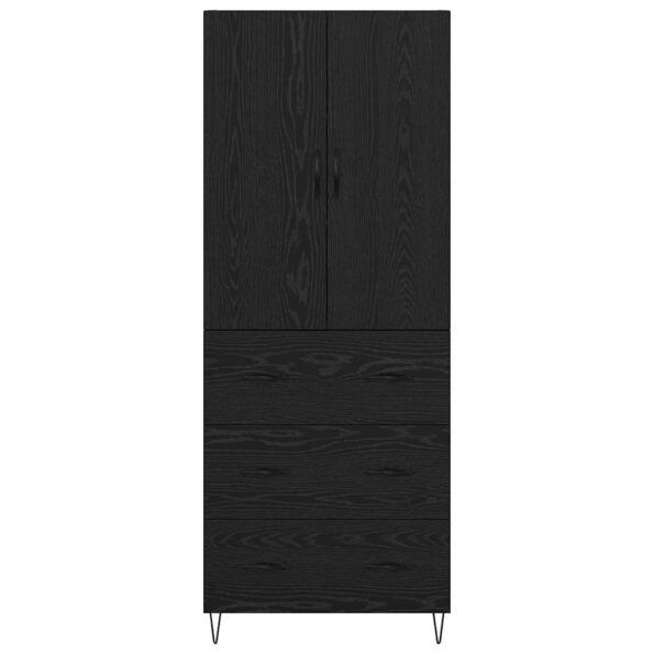 vidaXL Highboard so zásuvkou 2 pcs Čierny dub Konštrukčné drevo a sklo – Obrázok 8