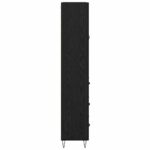 vidaXL Highboard so zásuvkou 2 pcs Čierny dub Konštrukčné drevo a sklo – Obrázok 9