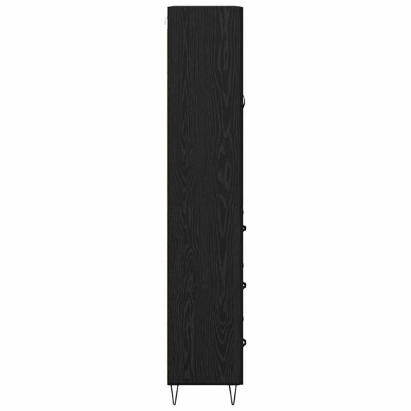 vidaXL Highboard so zásuvkou 2 pcs Čierny dub Konštrukčné drevo a sklo – Obrázok 9