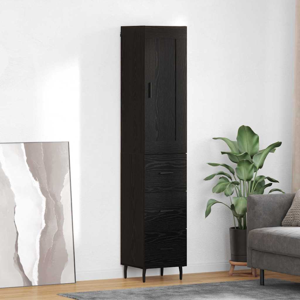 3416234_1.jpg vidaXL Highboard Čierny dub 34,5 x 34 x 180 cm Kompozitné drevo – Obrázok 1