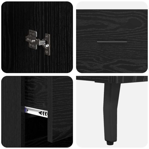 vidaXL Highboard Čierny dub 34,5 x 34 x 180 cm Kompozitné drevo – Obrázok 11