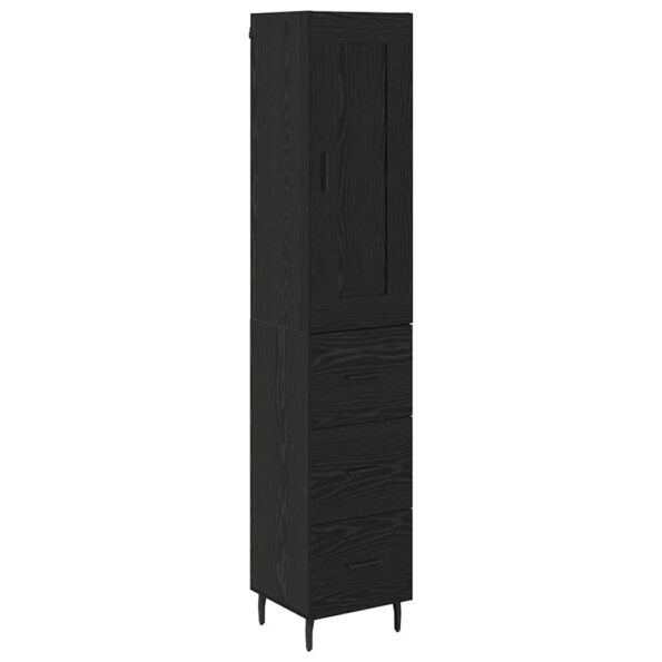 vidaXL Highboard Čierny dub 34,5 x 34 x 180 cm Kompozitné drevo – Obrázok 2