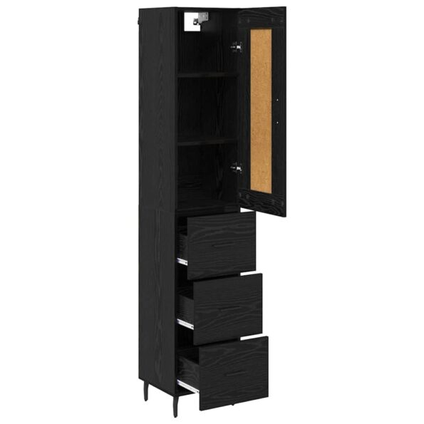 vidaXL Highboard Čierny dub 34,5 x 34 x 180 cm Kompozitné drevo – Obrázok 5
