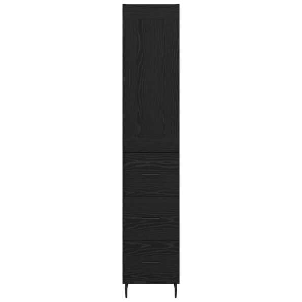 vidaXL Highboard Čierny dub 34,5 x 34 x 180 cm Kompozitné drevo – Obrázok 8