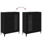 vidaXL Highboard Čierny dub 69,5 x 34 x 180 cm Kompozitné drevo – Obrázok 13