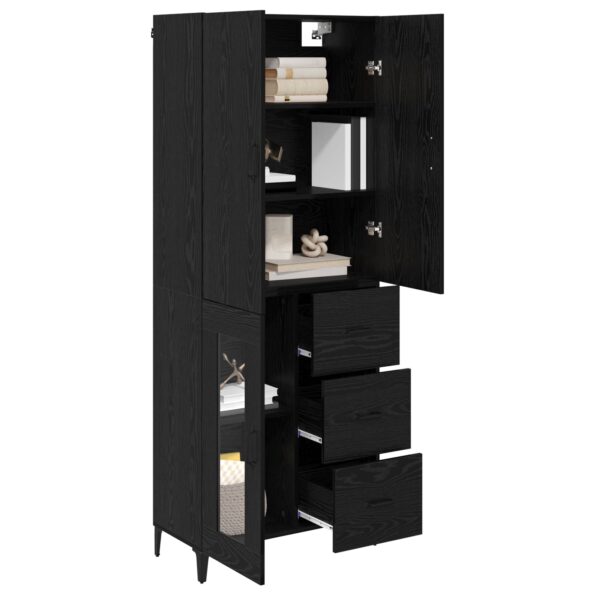 vidaXL Highboard Čierny dub 69,5 x 34 x 180 cm Kompozitné drevo – Obrázok 3