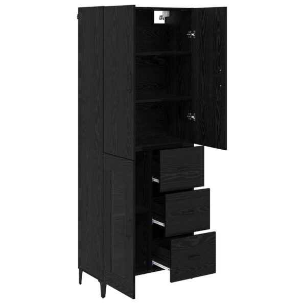 vidaXL Highboard Čierny dub 69,5 x 34 x 180 cm Kompozitné drevo – Obrázok 5
