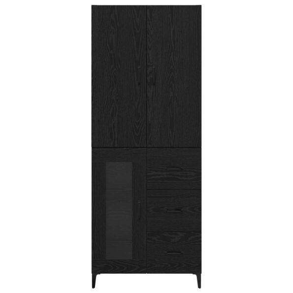 vidaXL Highboard Čierny dub 69,5 x 34 x 180 cm Kompozitné drevo – Obrázok 8