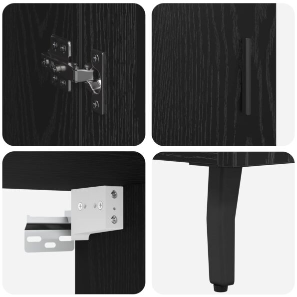 vidaXL Highboard Čierny dub 69,5 x 34 x 180 cm Kompozitné drevo – Obrázok 11