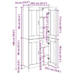 vidaXL Highboard Čierny dub 69,5 x 34 x 180 cm Kompozitné drevo – Obrázok 13