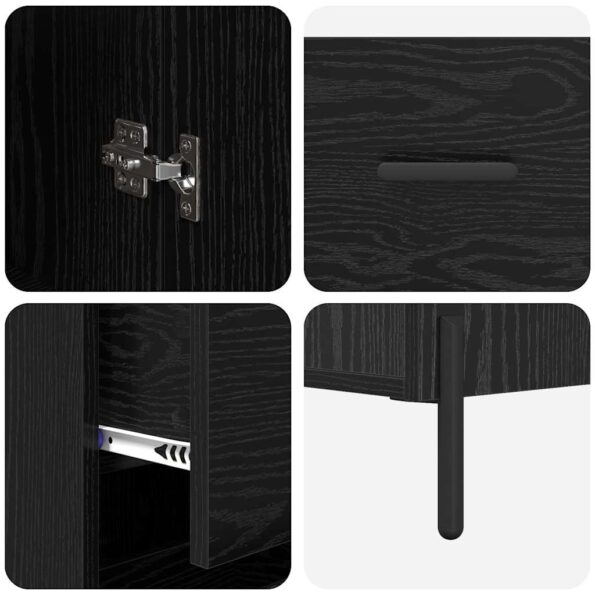 vidaXL Highboard Čierny dub 34,5 x 34 x 180 cm Kompozitné drevo – Obrázok 11