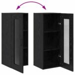 vidaXL Highboard Čierny dub 34,5 x 34 x 180 cm Kompozitné drevo – Obrázok 13