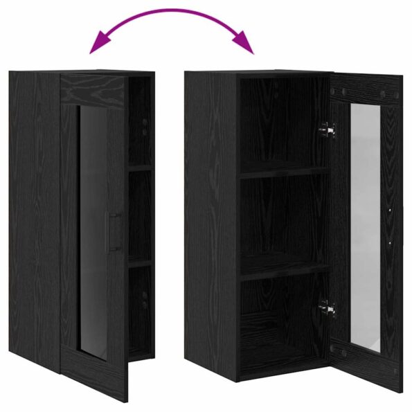 vidaXL Highboard Čierny dub 34,5 x 34 x 180 cm Kompozitné drevo – Obrázok 13