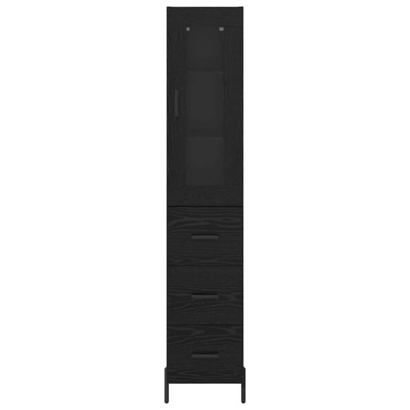 vidaXL Highboard Čierny dub 34,5 x 34 x 180 cm Kompozitné drevo – Obrázok 8