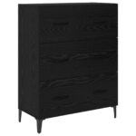 vidaXL Highboard Čierny dub 69,5 x 34 x 180 cm Kompozitné drevo – Obrázok 6
