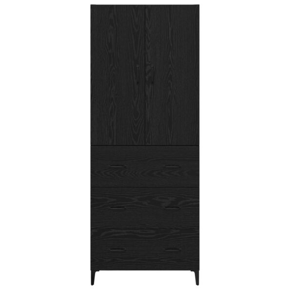 vidaXL Highboard Čierny dub 69,5 x 34 x 180 cm Kompozitné drevo – Obrázok 8