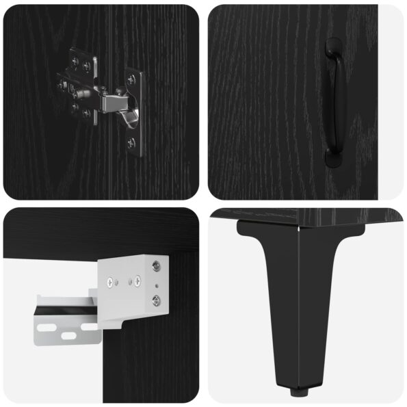 vidaXL Highboard Čierny dub 69,5 x 34 x 180 cm Kompozitné drevo – Obrázok 11