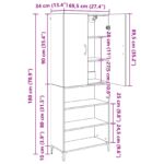 vidaXL Highboard Čierny dub 69,5 x 34 x 180 cm Kompozitné drevo – Obrázok 13